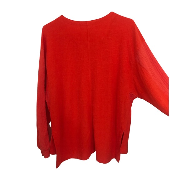 Free People We the Free orange thermal henley button up shirt - Picture 3 of 6